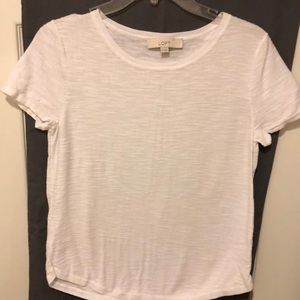 Textured white cotton tee from Ann Taylor Loft